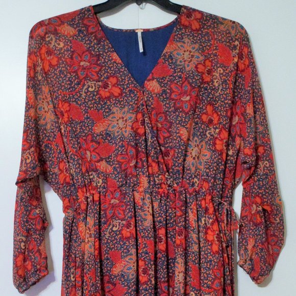 Nwot Free People Teegan Mini Dress Peach Combo Size XSmall $128 - Picture 3 of 9